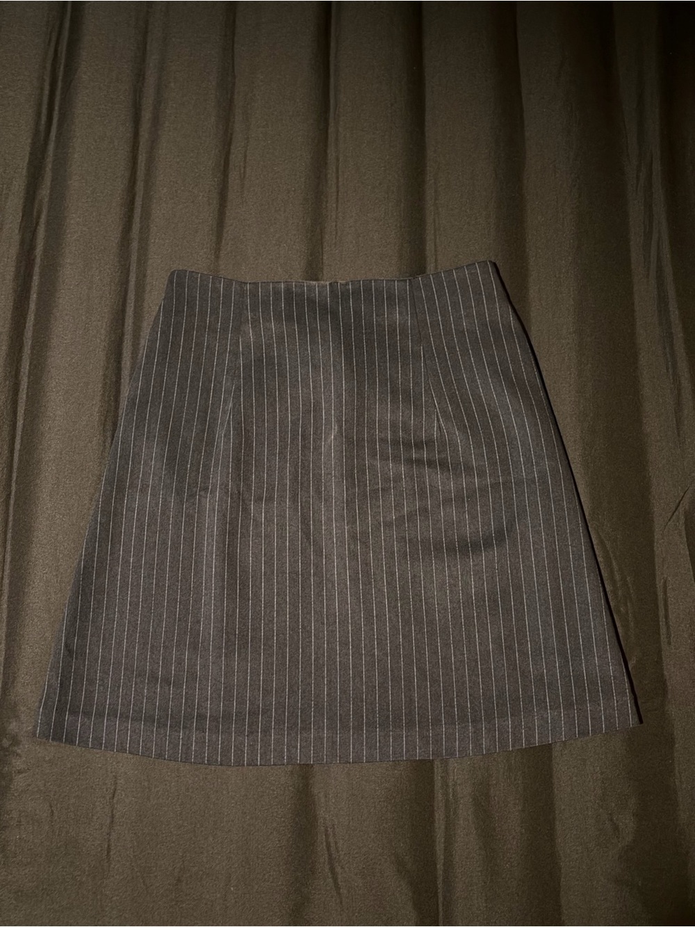 Classic Black Pinstripe A-Line Skirt